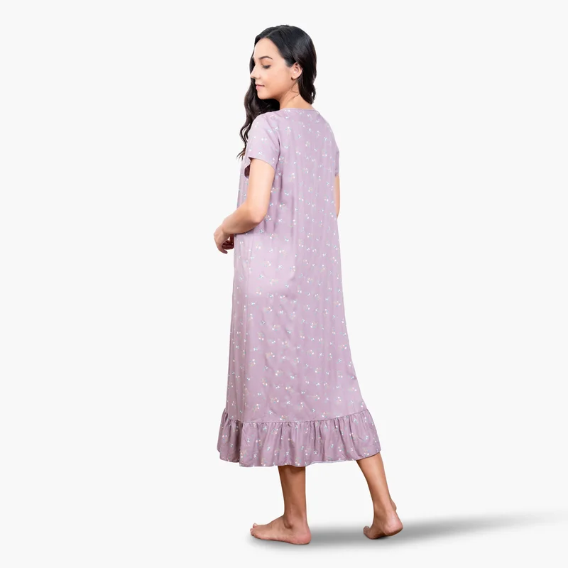Aadaraya Floral Print Night Gown