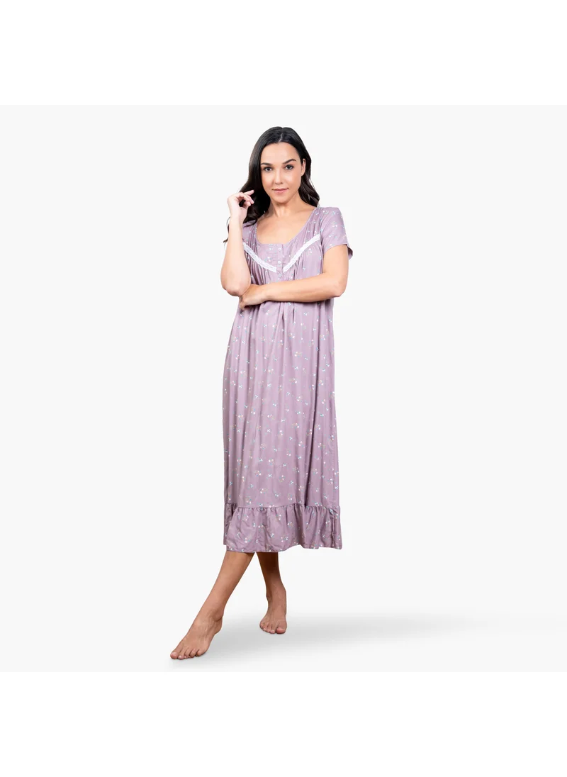Aadaraya Floral Print Night Gown