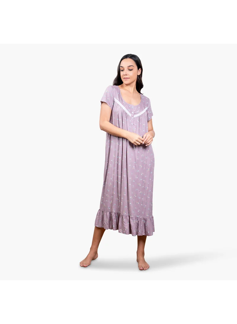 Aadaraya Floral Print Night Gown