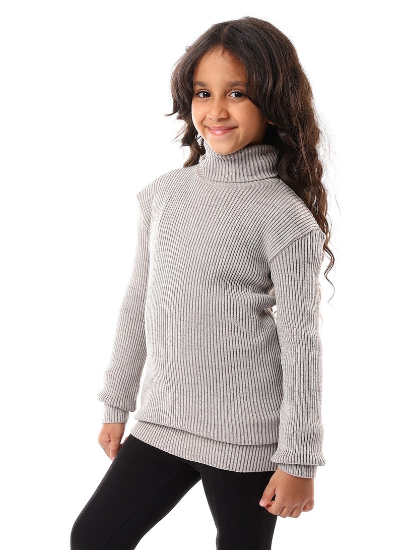 Caesar Girls Wool Pullover With High Neck  - Image 2