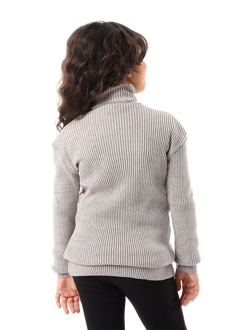 Caesar Girls Wool Pullover With High Neck  - Image 4