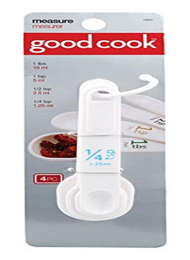 GoodCook MEASURING SPOONS WHT 4PC - Image 1