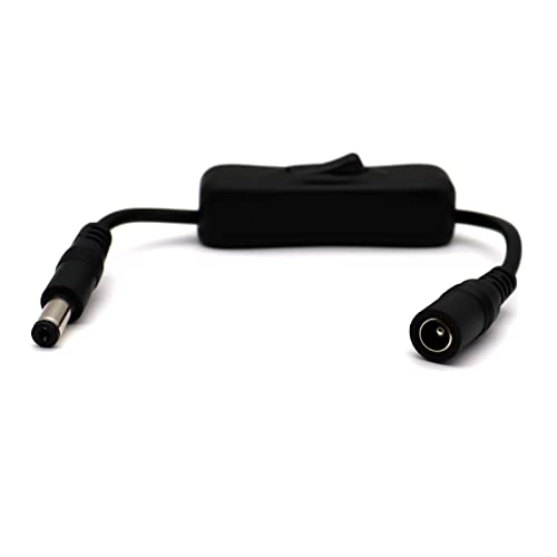 AWADUO DC Power Extension Cable 5.5mm x 2.5mm Male to Female Adapter Connector Cord with On/Off Switch,12V 3A Round Jack Cable for 5050 3528 LED Strip CCTV Security Camera(0.2m/0.66ft) - Image 2