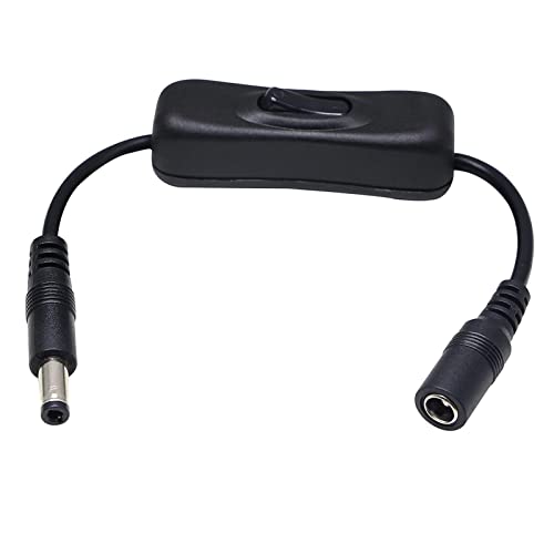 AWADUO DC Power Extension Cable 5.5mm x 2.5mm Male to Female Adapter Connector Cord with On/Off Switch,12V 3A Round Jack Cable for 5050 3528 LED Strip CCTV Security Camera(0.2m/0.66ft) - Image 4