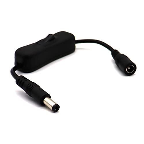 AWADUO DC Power Extension Cable 5.5mm x 2.5mm Male to Female Adapter Connector Cord with On/Off Switch,12V 3A Round Jack Cable for 5050 3528 LED Strip CCTV Security Camera(0.2m/0.66ft) - Image 3
