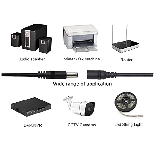 AWADUO DC Power Extension Cable 5.5mm x 2.5mm Male to Female Adapter Connector Cord with On/Off Switch,12V 3A Round Jack Cable for 5050 3528 LED Strip CCTV Security Camera(0.2m/0.66ft) - Image 5