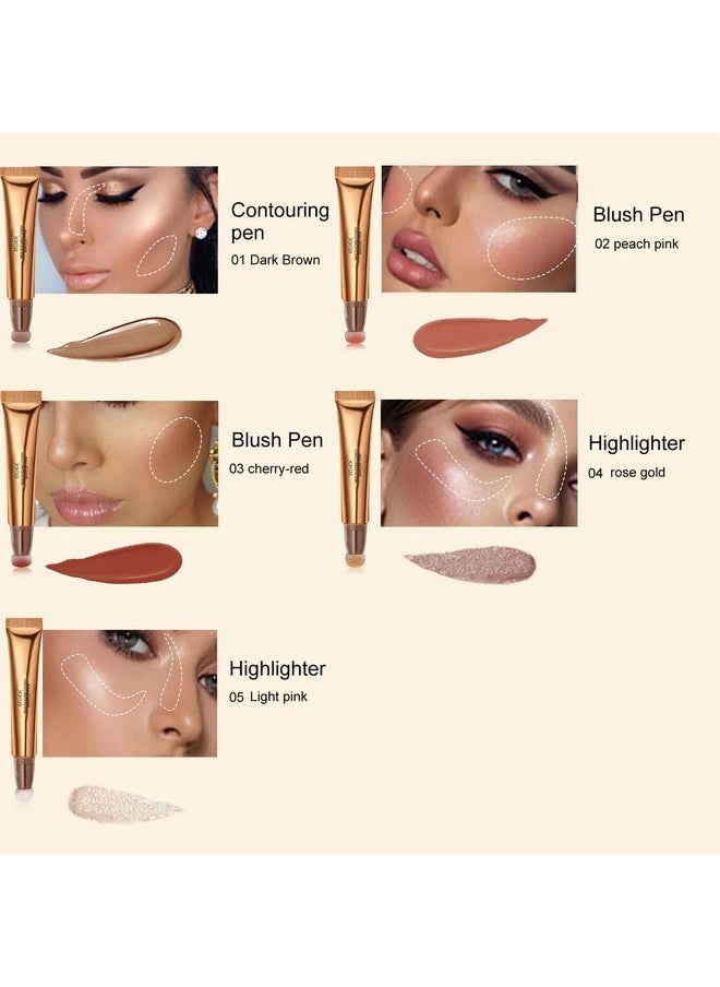 iMeasy - Contour Beauty Wand, Liquid Face Concealer Contouring Highlighter Blusher Stick with Cushion Applicator, Long Lasting Smooth Natural Matte Finish, Lightweight Blendable Super Silky Cream Contour Stick (03# Blush Peach) - Image 1