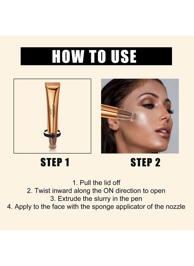 iMeasy - Contour Beauty Wand, Liquid Face Concealer Contouring Highlighter Blusher Stick with Cushion Applicator, Long Lasting Smooth Natural Matte Finish, Lightweight Blendable Super Silky Cream Contour Stick (03# Blush Peach) - Image 1