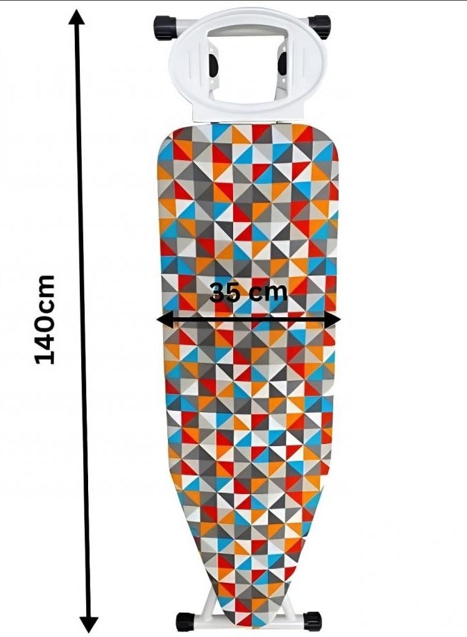 AIWANTO Foldable Ironing Board 140x35cm (13-Inch) – Colorful Plaid Cover, Upgraded Heat-Resistant Tray & Stable Metal Frame - Image 3