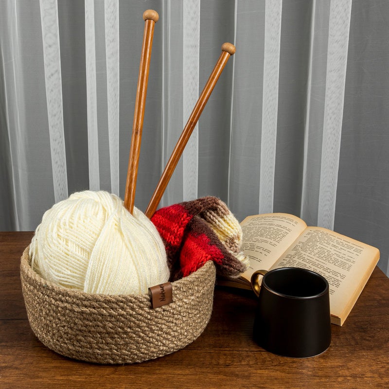 Naturalove Decorative Jute Basket Round Large Size - Image 1