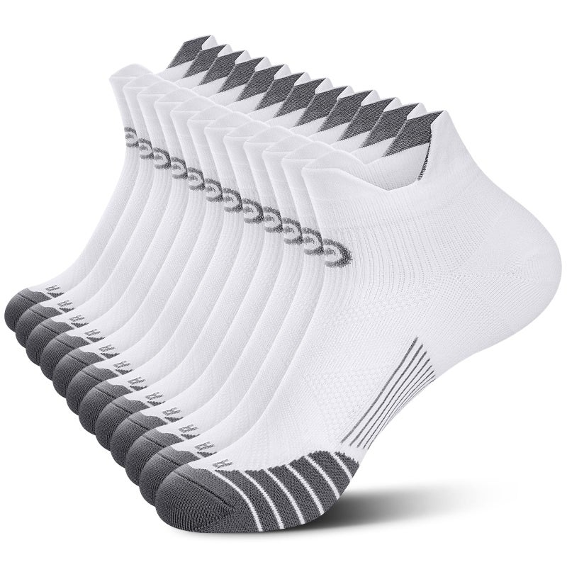 PAPLUS Low Cut Compression Socks for Men and Women(6 Pairs), No Show Ankle Running Cycling Socks with Arch Support for Plantar Fasciitis, Cyling, Athletic, Flight, Travel, Nurses. White L/XL - Image 1