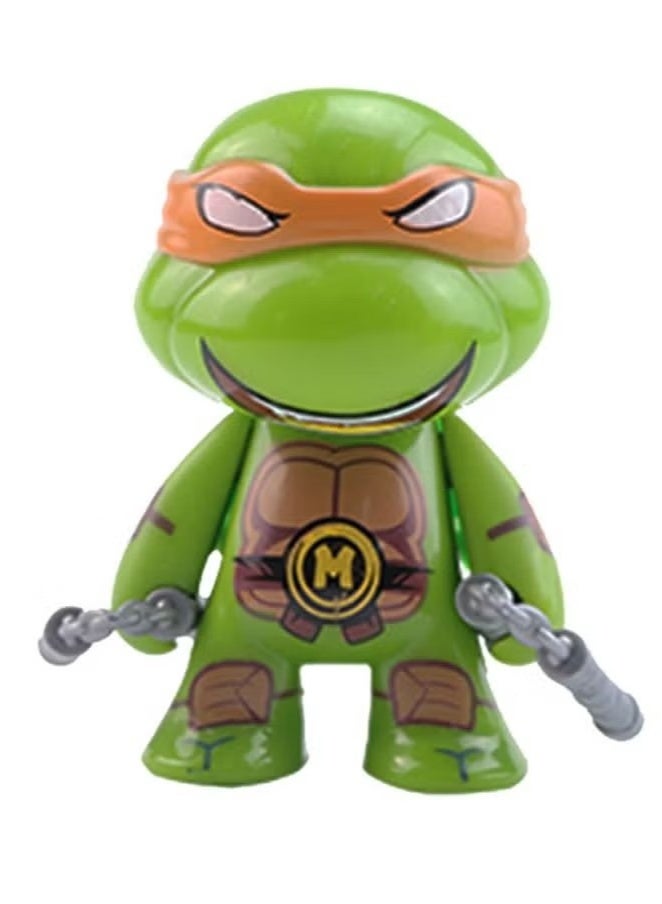 نينجا ترتلز مجموعة من 4 شخصيات كرتونية لسلاحف النينجا، لعبة ديكور إبداعية، لعبة تمثال نموذجي قابل للتجميع، لعبة شخصية كرتونية عالية الجودة مناسبة لتزيين السيارة والطاولة 7 سم - Image 5