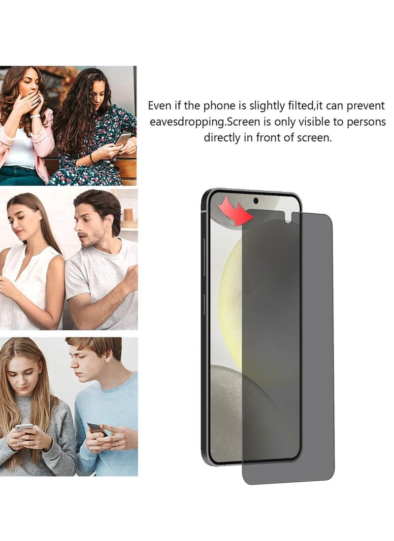 Techie - حامي شاشة زجاجي مقسى للخصوصية HD لجهاز Samsung Galaxy S24 2024 - مقاوم للفقاعات صلابة 9H سماكة 0.33 مم حواف مدورة تثبيت سهل - Image 1