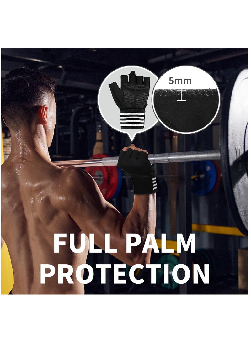 SOLARAE Ventilated Weight Lifting Workout Gloves With Built-in Wrist Wraps Full Palm Protection With Integrated Grip Great For Pull Ups Cross Training Fitness Men And Women, L Size - Image 4