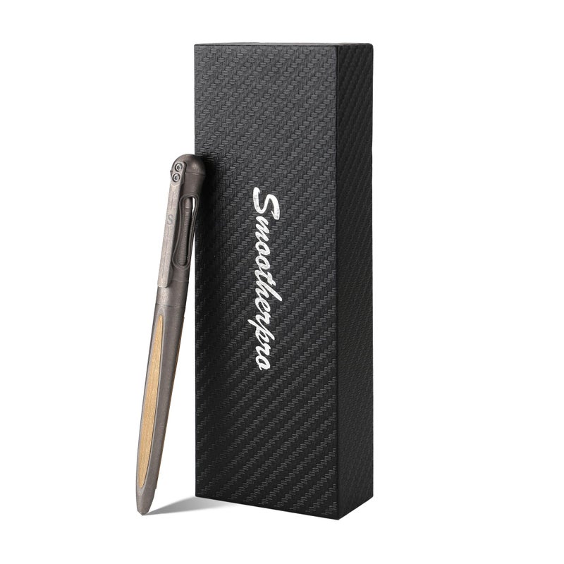 SMOOTHERPRO Titanium Ballpoint Pen Compatible with Parker Refill for EDC Men Women Business Signature Writing Journaling Gift Color Stone Wash GrayTA02 - Image 2