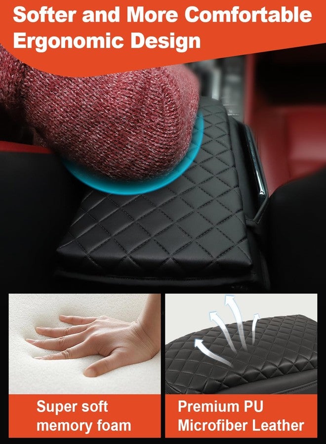TBHOO for 2024 Bronco Sport Center Console Cover Armrest Cover Bronco Sport Accessories 2023-2021 Black PU Leather Upgrade - Image 3