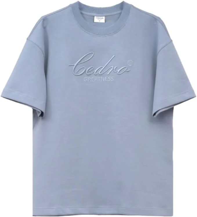 سيدرو Cedro Oversized Logo T-Shirt & Trackpants set in Light Blue for Men