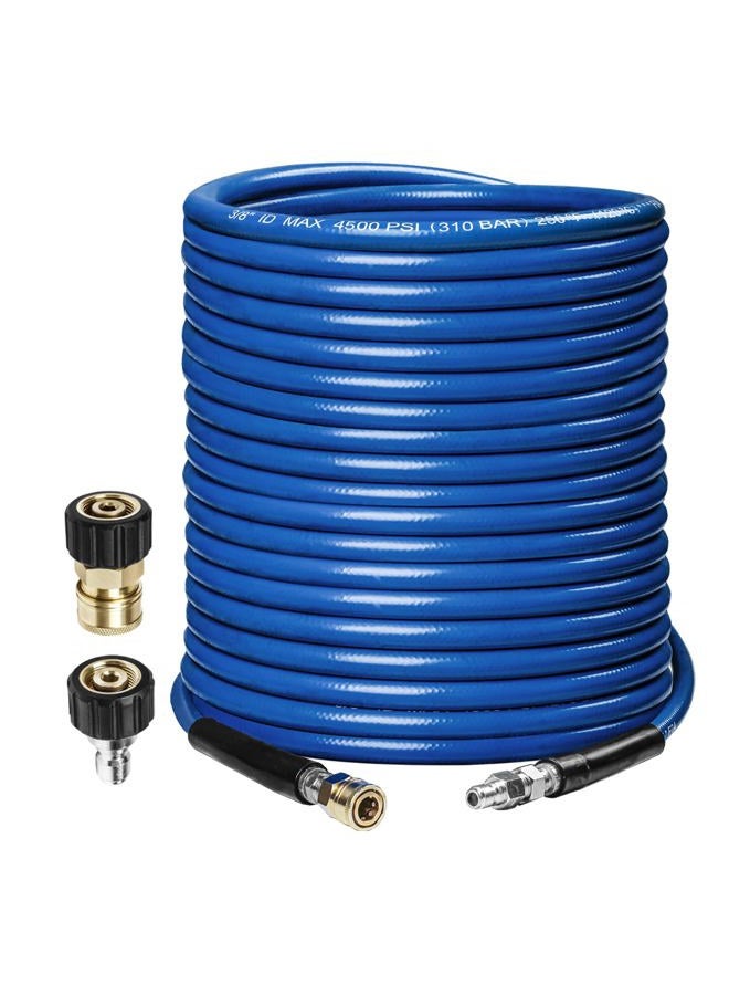WOJET 4500 PSI 50 FT Pressure Washer Hose 3/8" Quick Connect Universal Replacement Rubber Hose for Most - Image 1