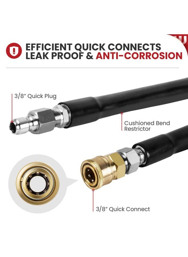 WOJET 4500 PSI 50 FT Pressure Washer Hose 3/8" Quick Connect Universal Replacement Rubber Hose for Most - Image 5
