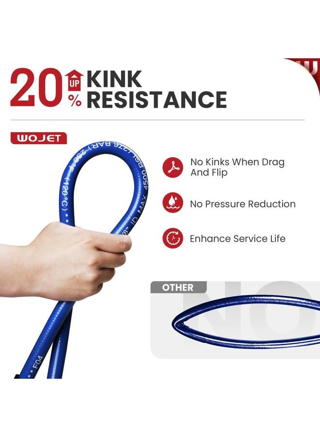 WOJET 4500 PSI 50 FT Pressure Washer Hose 3/8" Quick Connect Universal Replacement Rubber Hose for Most - Image 3