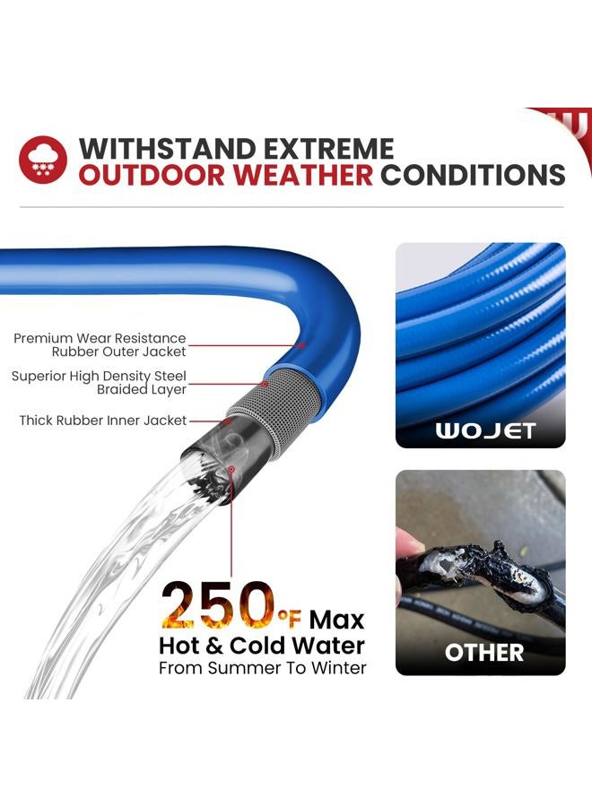 WOJET 4500 PSI 50 FT Pressure Washer Hose 3/8" Quick Connect Universal Replacement Rubber Hose for Most - Image 4