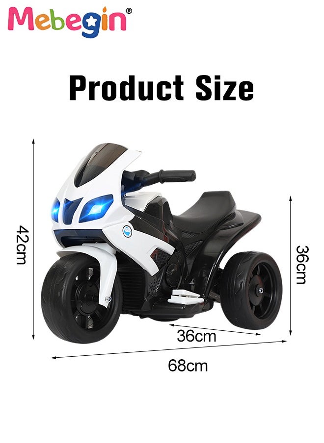 MEBEGIN Electric Motorcycle for Kids, 3-Wheel Motorbike with High-capacity Battery and Ergonomic Seat, Safe Ride-on Toy with Light and Music, Hard to Roll Over, Fun Outdoor Toy, Suitable for Multiple Roads, Ideal Gift for Kids  - Image 3