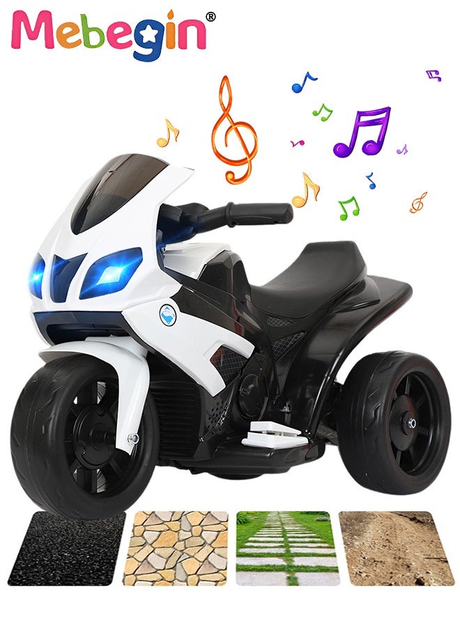 MEBEGIN Electric Motorcycle for Kids, 3-Wheel Motorbike with High-capacity Battery and Ergonomic Seat, Safe Ride-on Toy with Light and Music, Hard to Roll Over, Fun Outdoor Toy, Suitable for Multiple Roads, Ideal Gift for Kids  - Image 1