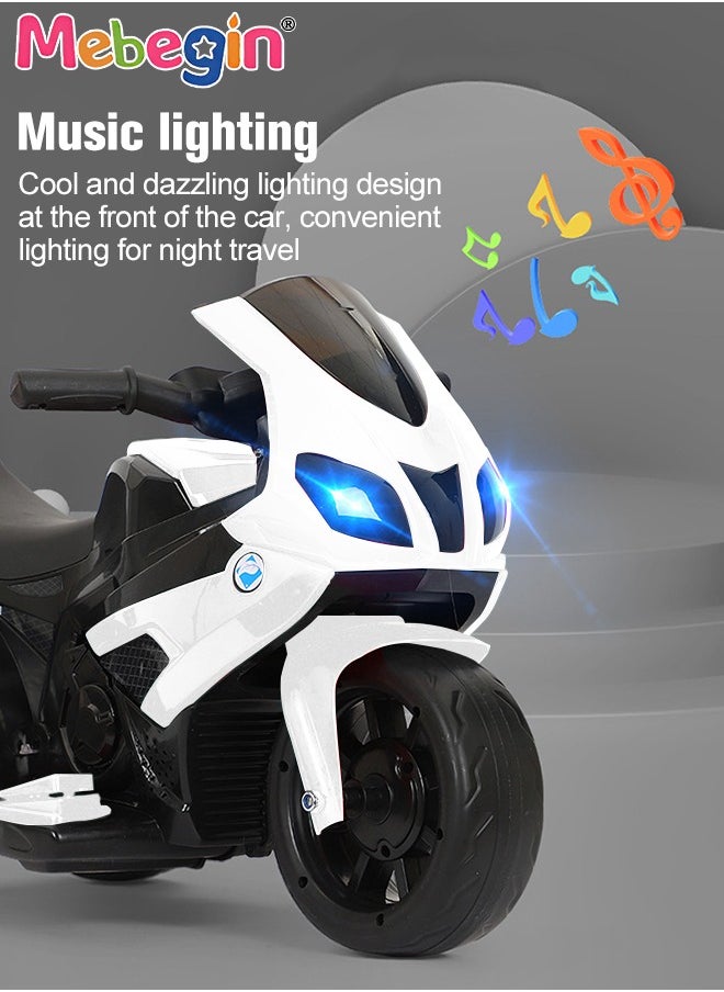 MEBEGIN Electric Motorcycle for Kids, 3-Wheel Motorbike with High-capacity Battery and Ergonomic Seat, Safe Ride-on Toy with Light and Music, Hard to Roll Over, Fun Outdoor Toy, Suitable for Multiple Roads, Ideal Gift for Kids  - Image 2