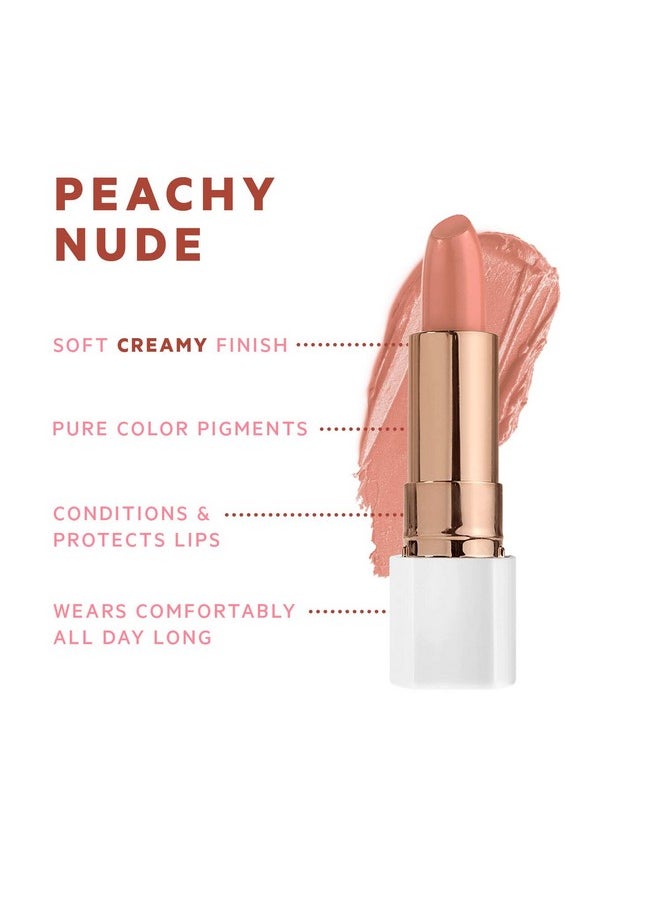 Flower Beauty - Petal Pout Lipstick Nourishing & Highly Pigmented Lip Color With Antioxidants, Peachy Nude (1Pack) - Image 1