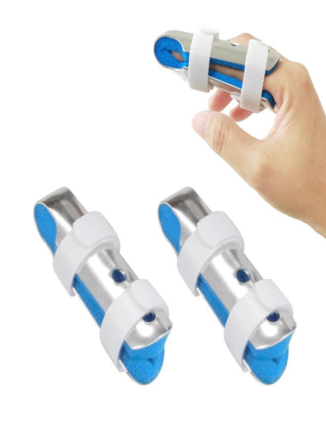 BRMDT Finger Splint, Adjustable Aluminum Support for Mallet Finger, Finger Fracture, Sprain and Strain, Protect Sensitive Cut Fingers, Breathable Lightweight Finger Braces Joint Stabilizer (Medium, 2 Pcs) - Image 1