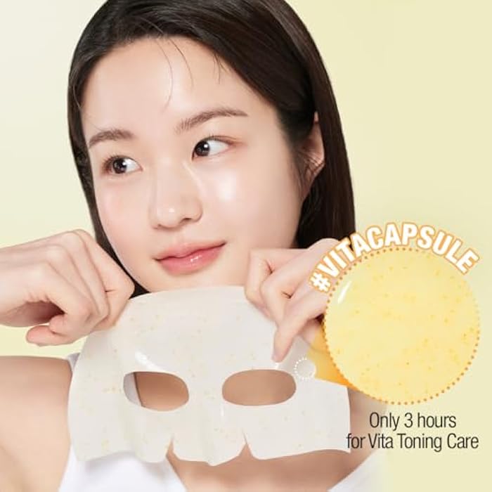 GOODAL Green Tangerine Vita C Gel Mask, Deep Moisturizing Hydrogel Essence, Vitamin C Face Mask for Glass & Glow Skin, Overnight Facial Mask, Jelly Mask for Sensitive Skin, Korean Skin Care, 5EA - Image 4