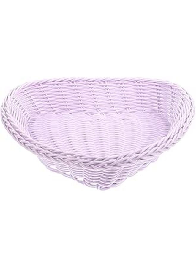 Light Purple Heart Shaped Storage Basket Portable Snack Organizer For Kitchen Dining - Image 1