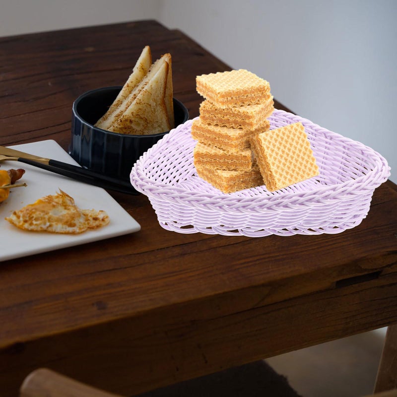 Light Purple Heart Shaped Storage Basket Portable Snack Organizer For Kitchen Dining - Image 5