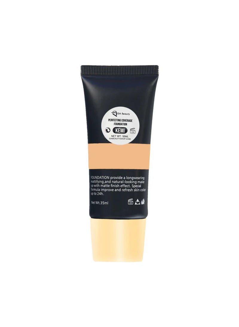 IDA Beauty - Glam It! Perfecting Coverage Foundation | Full Coverage, Matte Finish, Long-Lasting, Lightweight | Vegan, Halal, Cruelty-Free - Image 1