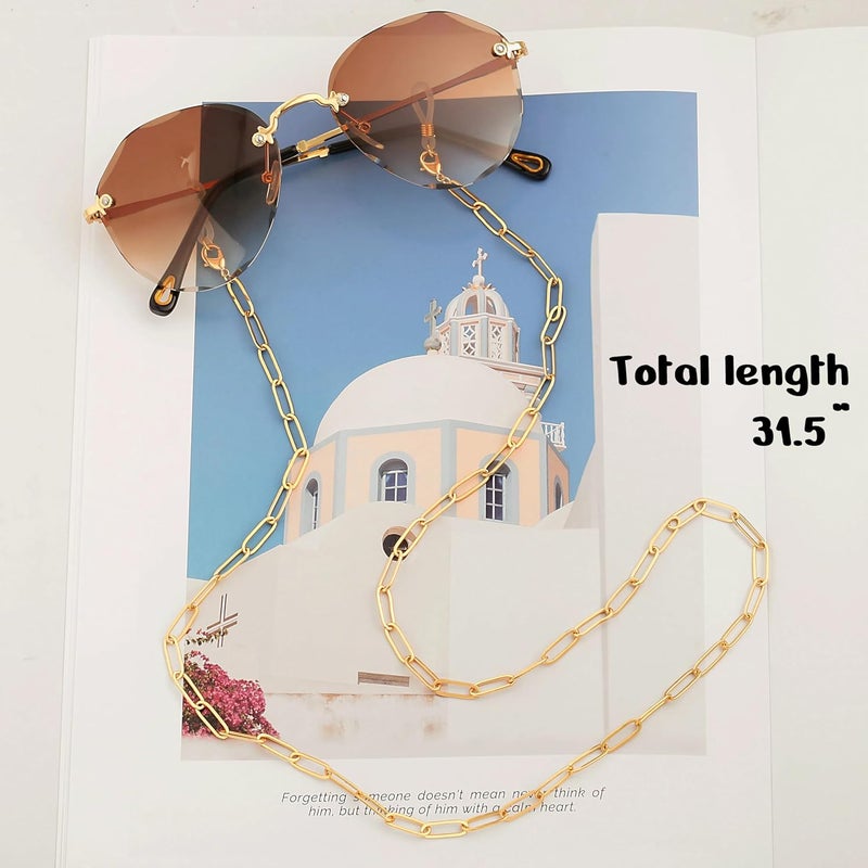 PEARLADA 18K Gold Eyeglass Chain Sunglasses Strap Holder Reading Glasses Retainer Gold Beaded Chain String Cord Lanyard - Image 4