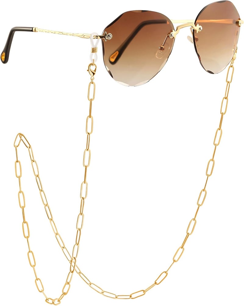 PEARLADA 18K Gold Eyeglass Chain Sunglasses Strap Holder Reading Glasses Retainer Gold Beaded Chain String Cord Lanyard - Image 1