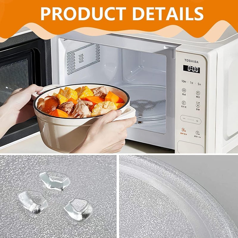 LEICHTEN طبق زجاجي بديل للميكروويف من مقاس 12.5 بوصة لـ GE وسامسونج وKenmore وباناسونيك وHotpoint - صينية دوارة للميكروويف مقاس 12 1/2 بوصة (31.8 سم)، ملحقات تسخين الطعام، آمن للغسيل في غسالة الصحون - Image 5