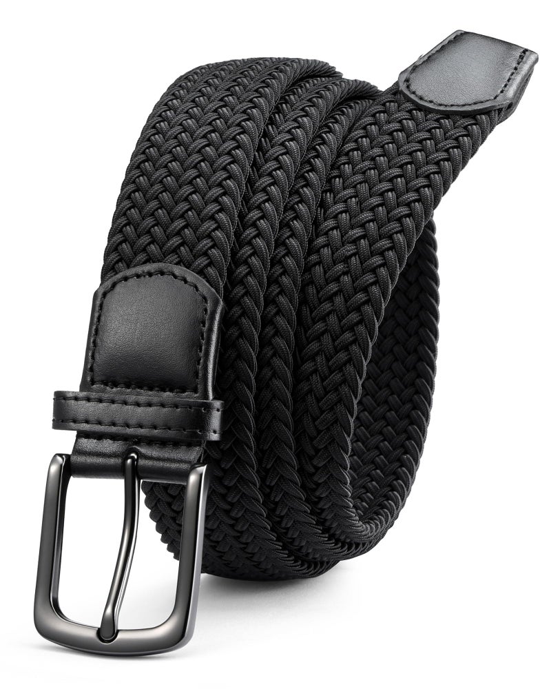 CHAOREN Stretch Belts for Men - Braided Elastic Golf Belt for Men 1 3/8"- Gift for Casual Jeans Shorts - Image 1