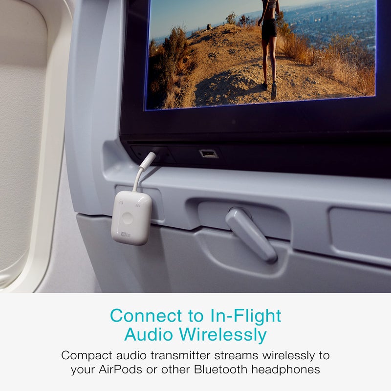 MEE Audio محول الصوت اللاسلكي بلوتوث MEE audio Connect Air للرحلات الجوية لعدد يصل إلى 2 من AirPods / سماعات أخرى؛ يعمل مع جميع مقابس 3.5mm Aux على الطائرات، معدات الصالة الرياضية، أجهزة التلفاز، وأجهزة الألعاب. - Image 2