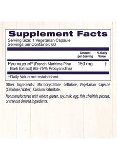 Healthy Origins Healthy Origins Pycnogenol 150 mg - Premium Pine Bark Extract - French Maritime Pine Bark Extract for Heart Health, Skin Care & More - Gluten-Free & Non-GMO Supplement - 60 Veggie Caps  - Image 5