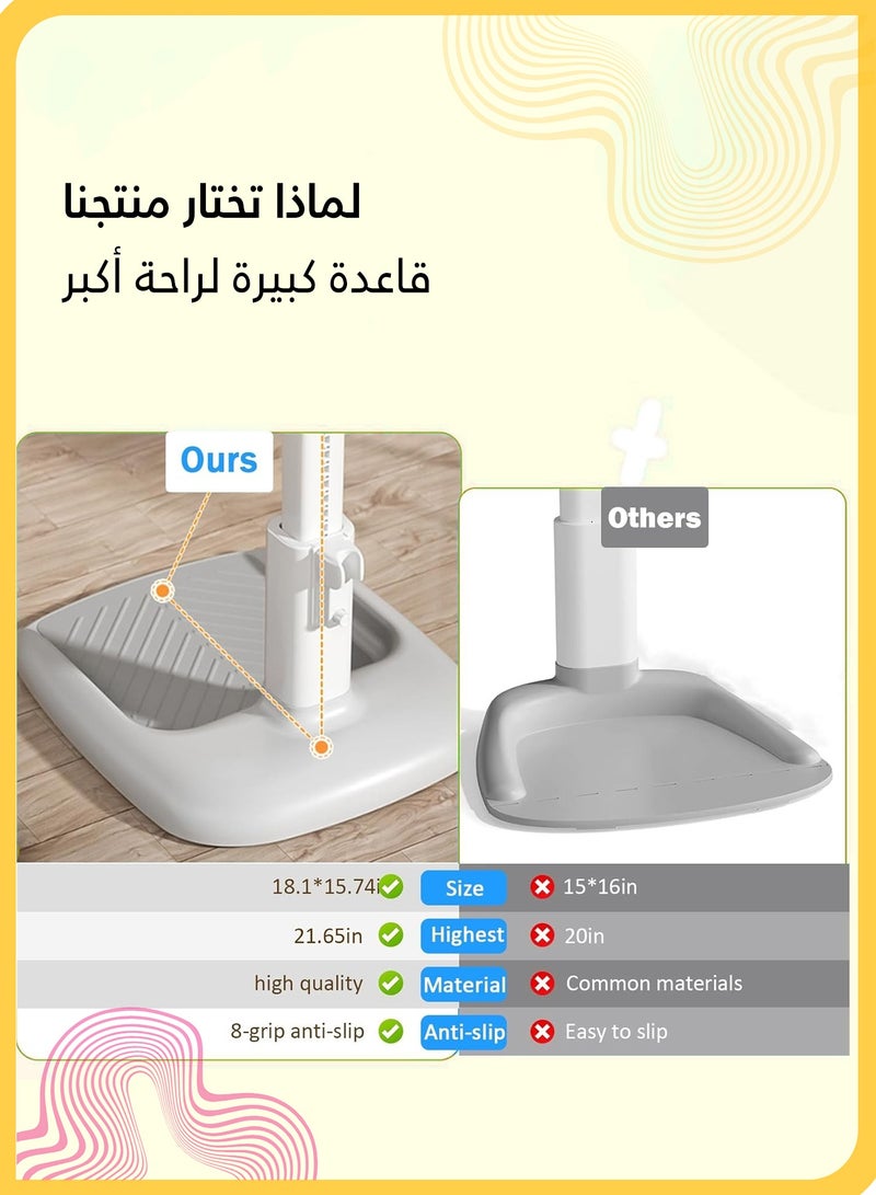 شي آند ليتل حامل استحمام للأطفال قابل للتعديل, دعامة استحمام قابلة للطي, بقاعدة شفط غير قابلة للانزلاق, مع مسند ظهر وكرسي, مساعد متعدد الاستخدامات للاستحمام وتغيير الحفاض للأطفال من عمر 8 إلى 24 شهرًا (رمادي) - Image 3
