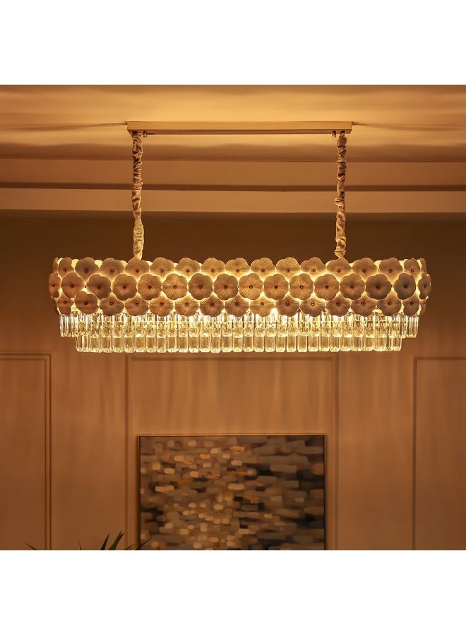 DANUBE HOME Danube Home Ibtisam Crystal Chandelier For Living Room| 14- Lights Indoor Lighting Fixture With E14 Socket| Metal Frame With Gold Finish| Hanging Lights|Ceiling Lights| (1 Year Warranty)  - Image 4