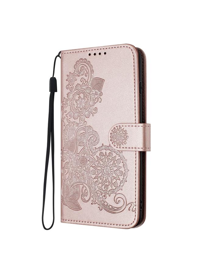 S-TOP Case For Redmi Note 14 Pro 5G Datura Flower Embossed Flip Leather Phone Case - Image 3
