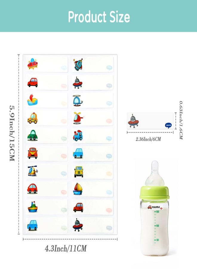 WSepascI Name Labels for Kids Stuff Daycare, 400 Pcs Name Tags Stickers, Self-Laminating Write-On Waterproof Baby Bottle Labels, Reusable Washable Names Tag Stickers for Classroom School Essentials Supplies - Image 2
