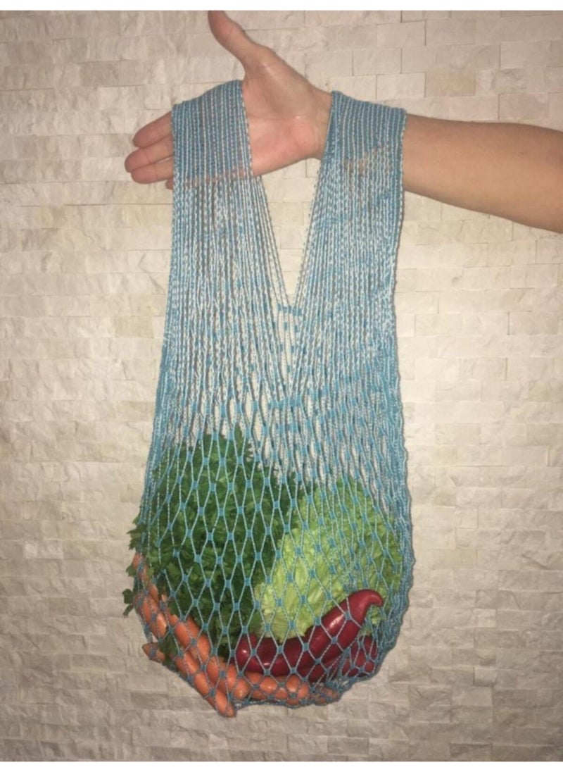 Tekno Trust Beige Market - Shopping Net - Bag - Blue 1 Piece  - Image 5