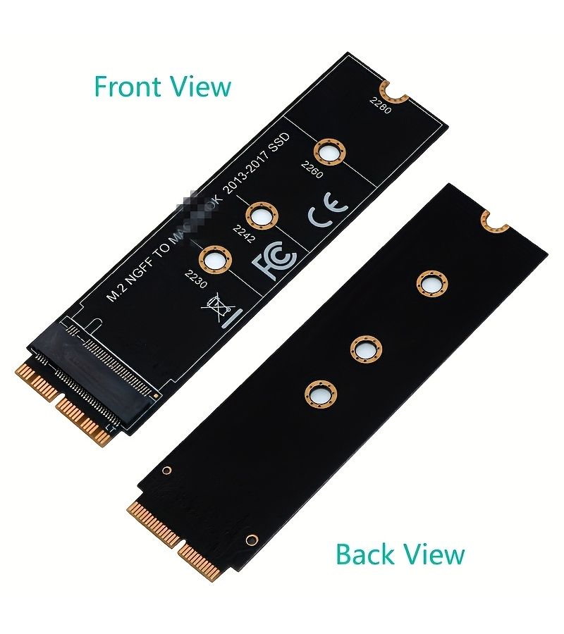 بطاقة محول M.2 PCIe NVMe SSD باللون الأسود لأجهزة A1465 (2013-2015) و A1466 و Pro A1398 و A1502 و A1419 - Image 5