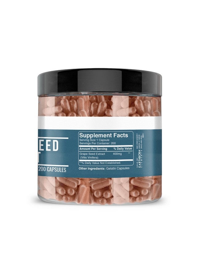 earthborn elements Pure Grape Seed Extract 200 Capsules Pure & Undiluted No Additives - Image 4