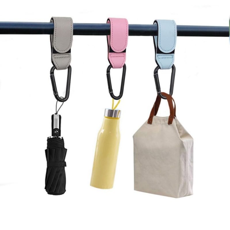 Set Of 6 Stroller Hooks For Hanging Bags Versatile Clips For Strollers Diaper Bags Shopping Carts Purses And Backpacks In Blue Pink Gray - Image 3
