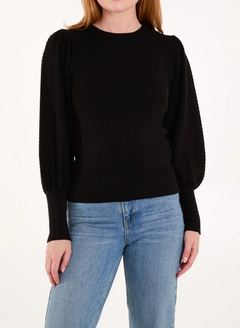 Balloon Sleeve Knit Jumper