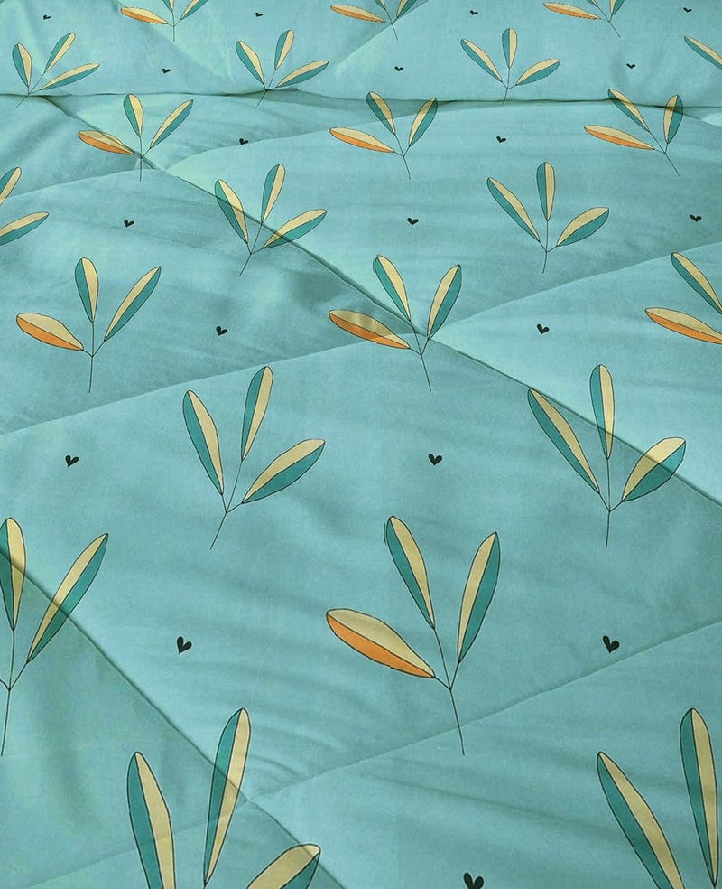 VAS COLLECTIONS 220 GSM Microfiber Reversible AC Comforter |Quit | Blanket | Duvets for King Size Double Bed 180Tc (230X250 cm, Aqua, Green and Orange) - Image 3
